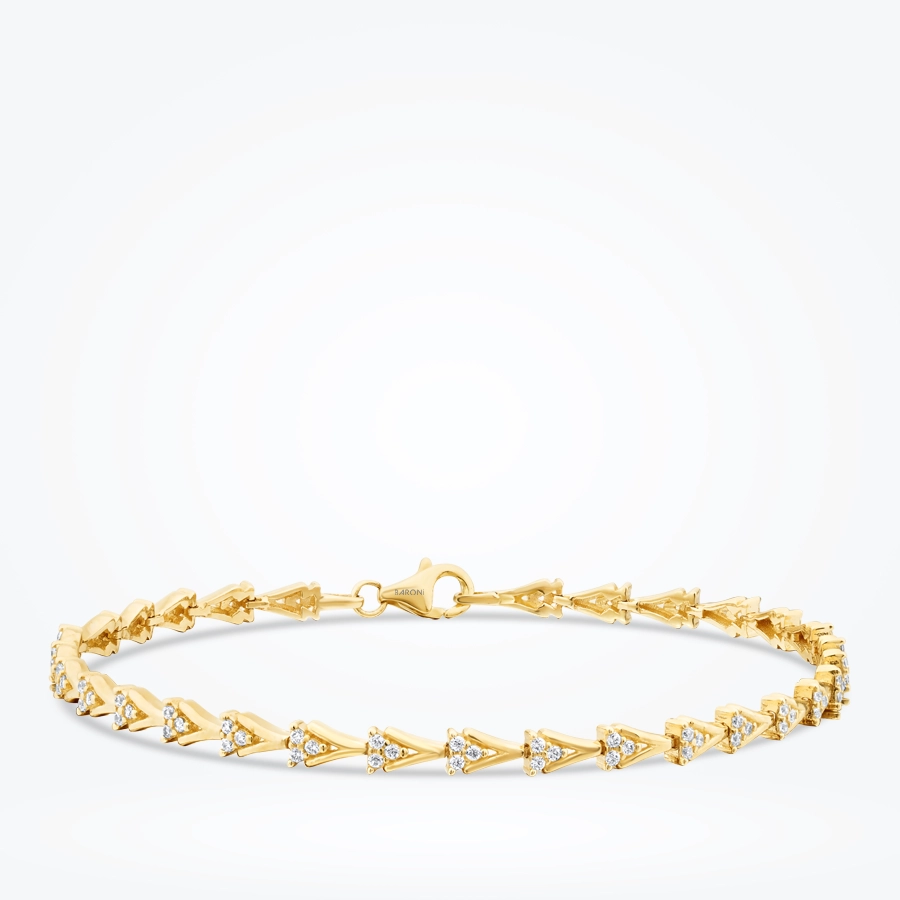 Altın Taşlı Geometrik V Bileklik - 1