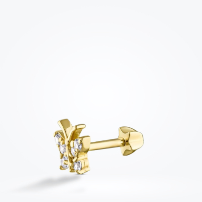 Altın Taşlı Kelebek Tragus Küpe - Baroni Diamond (1)