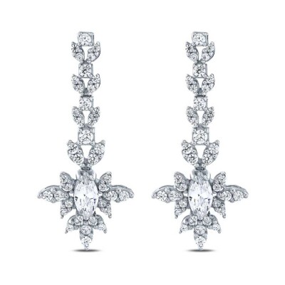 Altın Markiz Taşlı Trend Küpe - Baroni Diamond