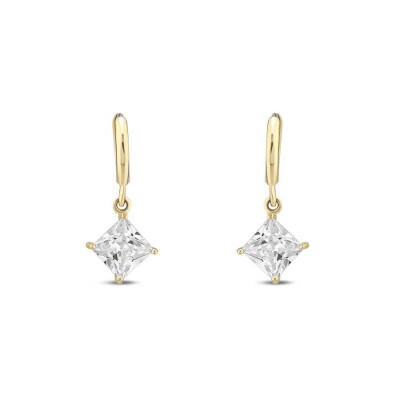 Altın Kare Taşlı Küpe - Baroni Diamond (1)