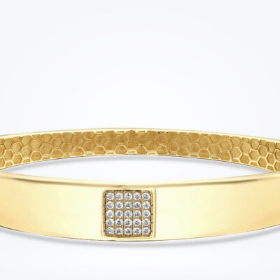 Altın Taşlı Modern Kelepçe - Baroni Diamond (1)