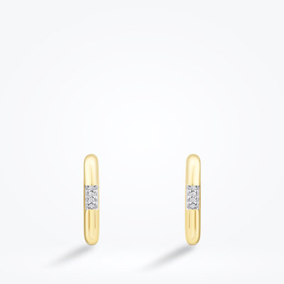 Altın Taşlı Oval Küpe - Baroni Diamond (1)