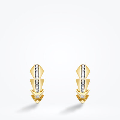 Altın Taşlı Sivri Halka Küpe - Baroni Diamond (1)