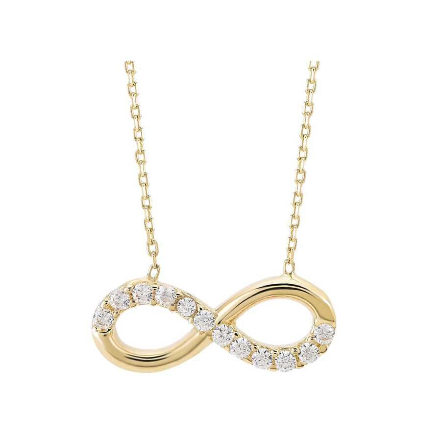 Altın Taşlı Sonsuzluk Kolye - Baroni Diamond