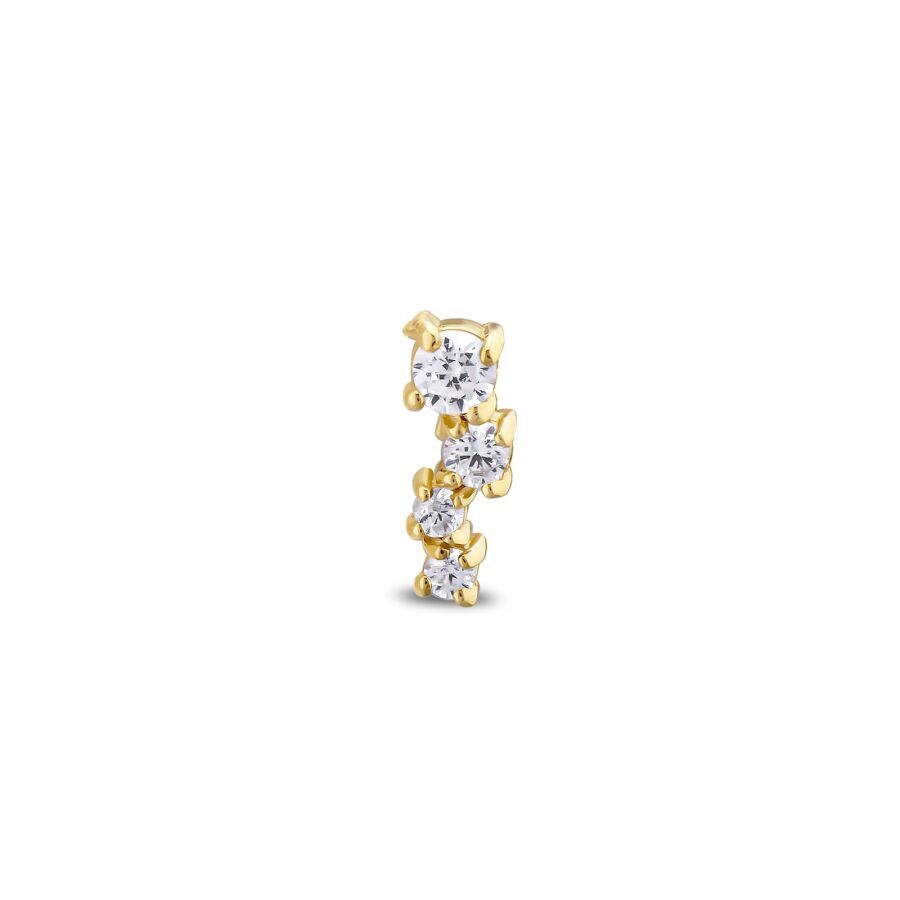 Altın Taşlı Tragus Küpe - Baroni Diamond