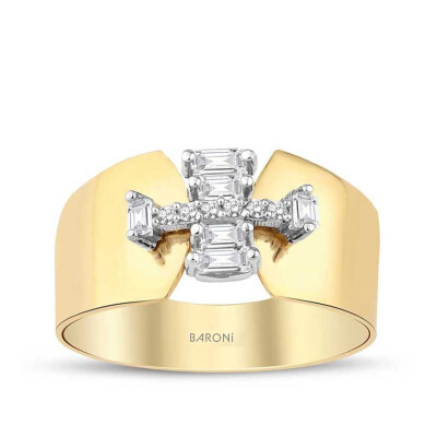 Altın Baget Taşlı Yüzük - 1