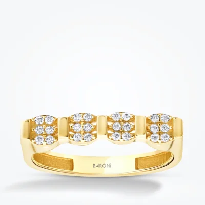 Altın Taşlı Trend Yüzük - 1