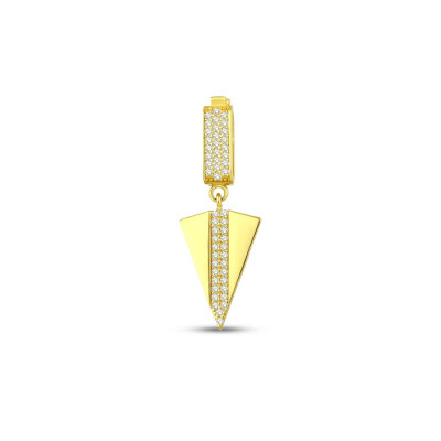 Altın Taşlı Üçgen Kolye Ucu - 1