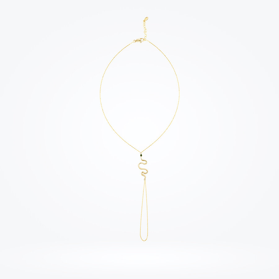 Altın Taşlı Yılan Şahmeran Bileklik - Baroni Diamond