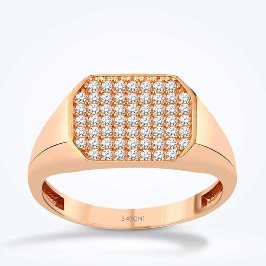 Altın Taşlı Rose Yüzük - Baroni Diamond