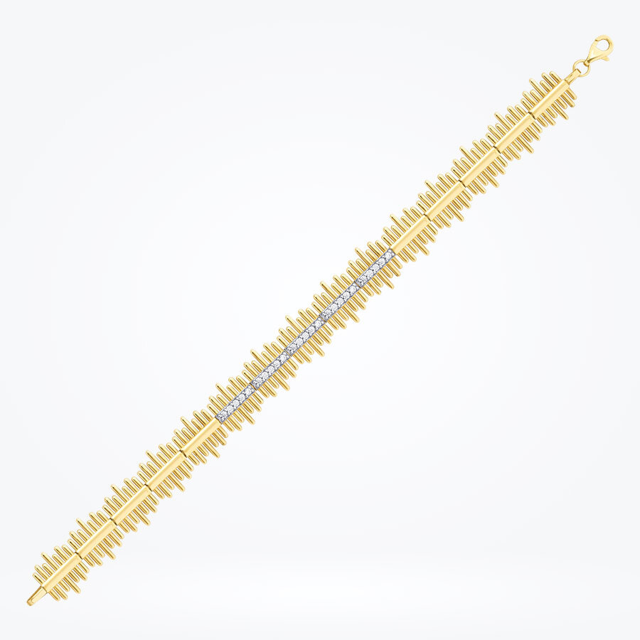 Altın Taşlı Zikzak Bileklik - Baroni Diamond