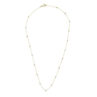 Altın Üç Renk Toptop Zincir Kolye - Baroni Diamond (1)