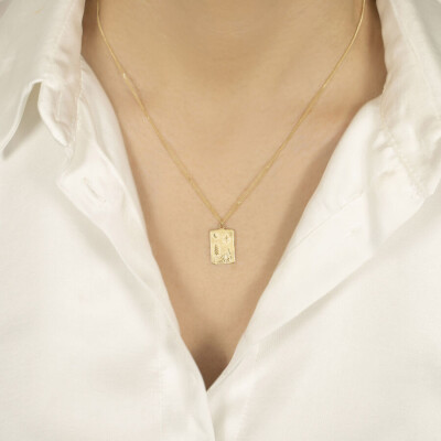 Altın Trend Plaka Kolye - Baroni Diamond (1)