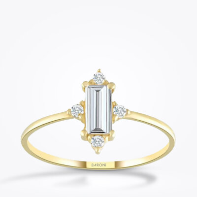 Altın Baget Taşlı Yüzük - 1