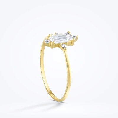 Altın Baget Taşlı Yüzük - Baroni Diamond (1)