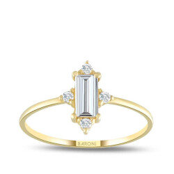 Altın Baget Taşlı Yüzük - 1