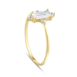 Altın Baget Taşlı Yüzük - Baroni Diamond (1)