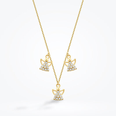 Altın Üç Melek Trend Kolye - 1