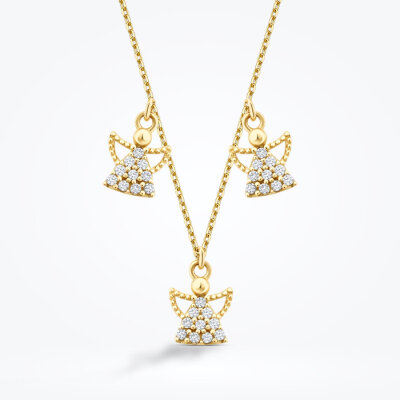 Altın Üç Melek Trend Kolye - 2