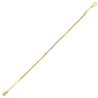 Altın Üç Renk Top Bileklik - 1