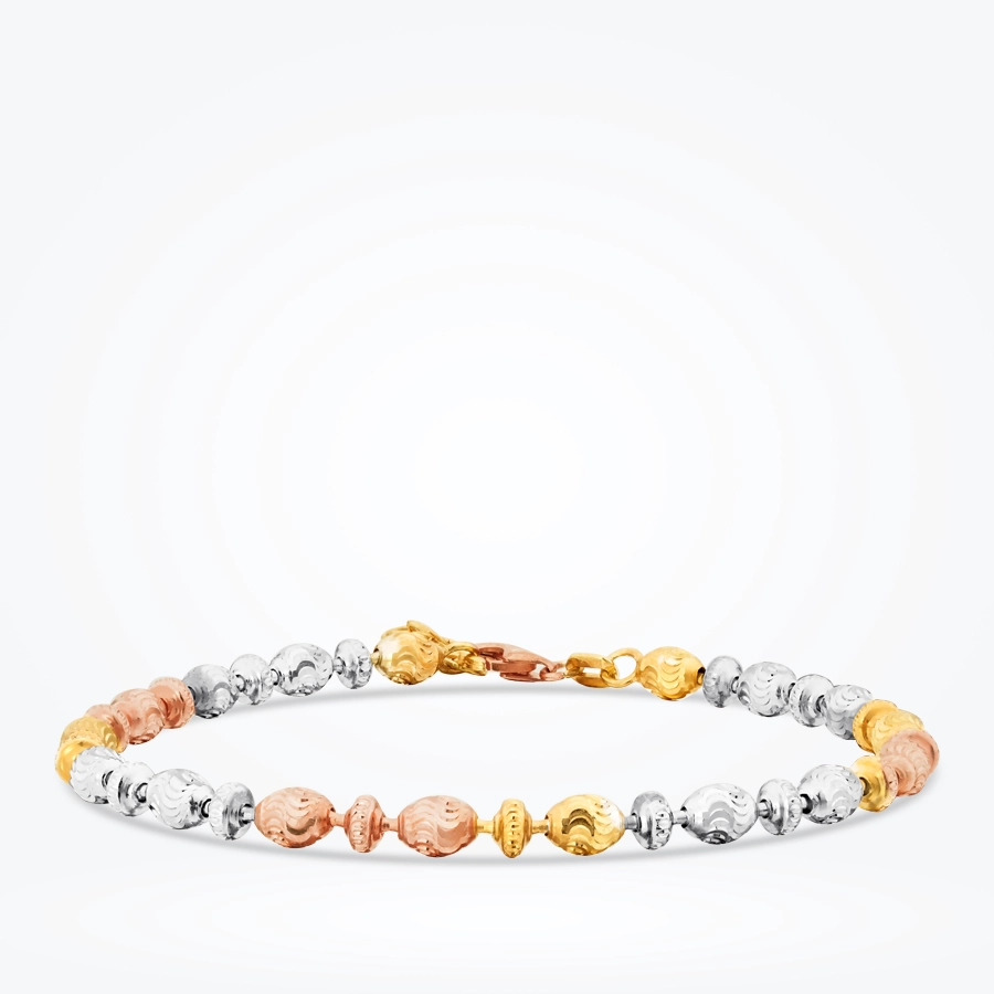 Altın Üç Renk Top Bileklik - 1