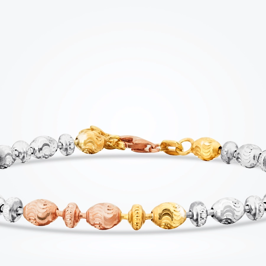 Altın Üç Renk Top Bileklik - 2