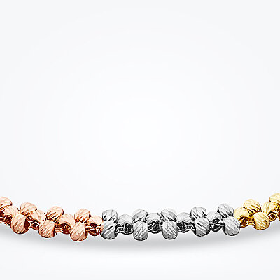 Altın Üç Renk Top Top Bileklik - 2