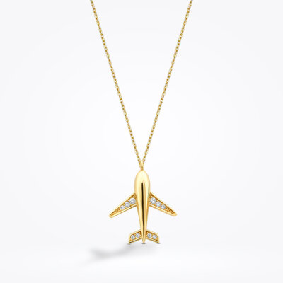Altın Uçak Trend Kolye - 1
