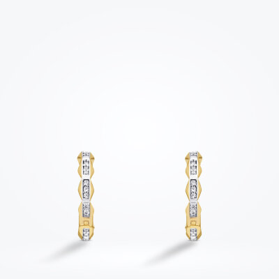 Altın Üçgen Sıra Taşlı Küpe - Baroni Diamond (1)