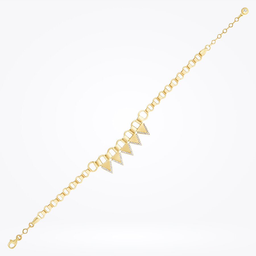 Altın Üçgen Taşlı Bileklik - Baroni Diamond