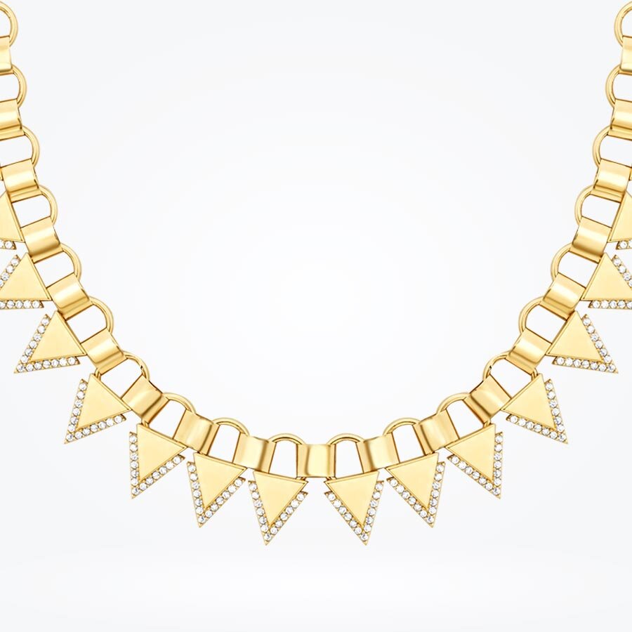 Altın Üçgen Taşlı Gerdanlık - Baroni Diamond