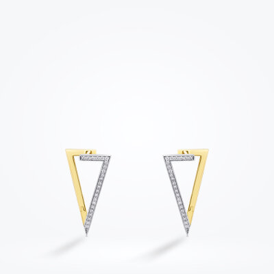 Altın Üçgen Taşlı Küpe - Baroni Diamond (1)