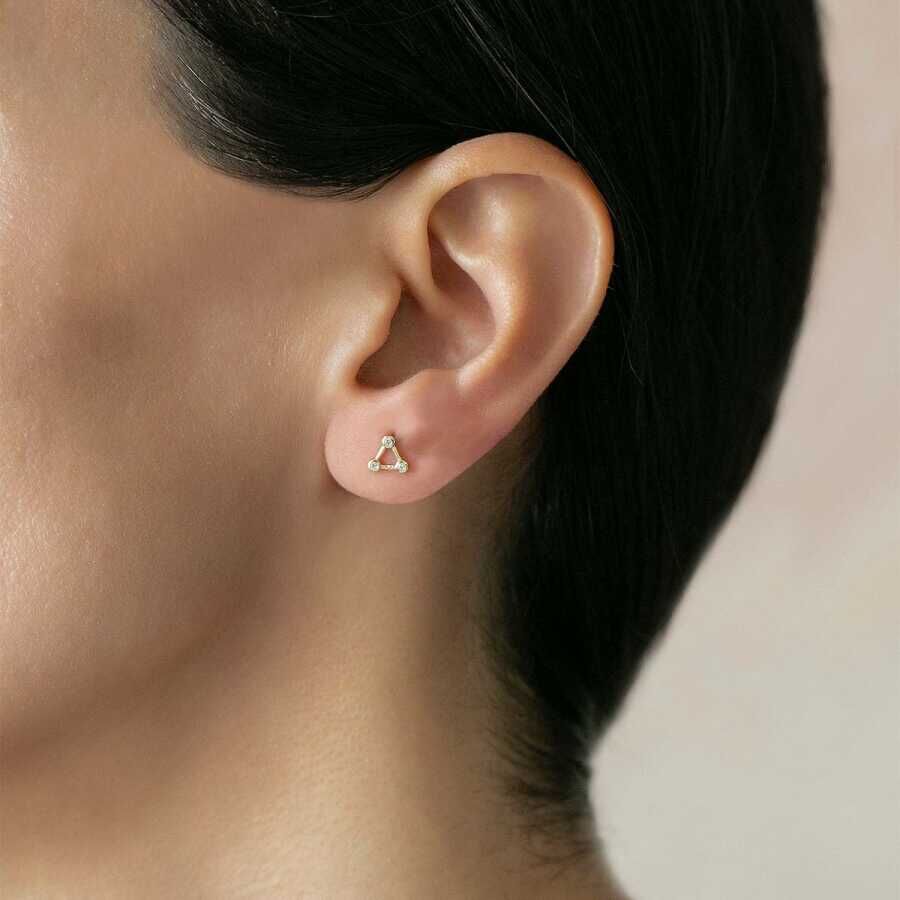 Altın Üçgen Tragus Küpe