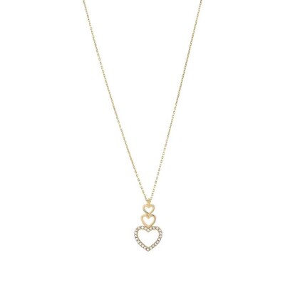 Altın Üçlü Kalp Kolye - Baroni Diamond (1)