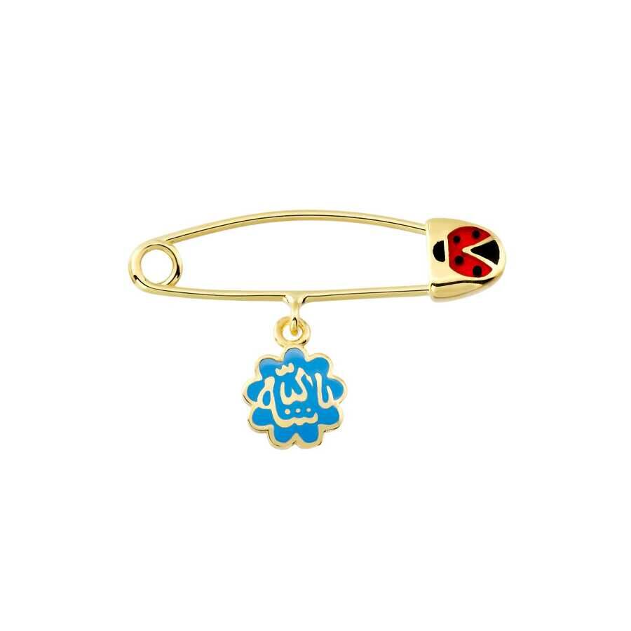 Altın Uğur Böceği Bebek Yaka İğnesi - Baroni Diamond