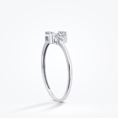 Altın Yan Taşlı Baget Yüzük - Baroni Diamond (1)