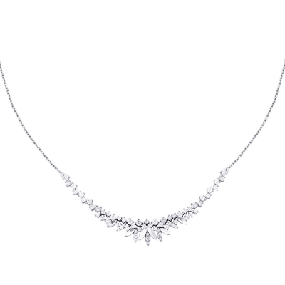 Altın Yaprak Desenli Kolye - Baroni Diamond (1)