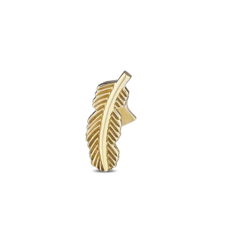 Altın Yaprak Tragus Küpe - Baroni Diamond