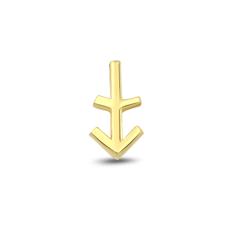 Altın Yay Burç Tragus Küpe - Baroni Diamond