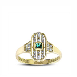 Altın Yeşil Baget Yüzük - 1