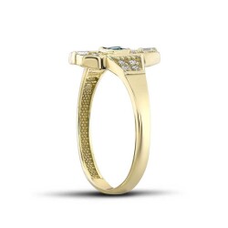 Altın Yeşil Baget Yüzük - Baroni Diamond (1)