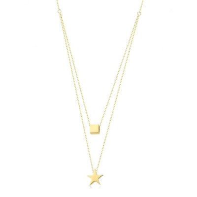 Altın Yıldız Çift Kolye - 1