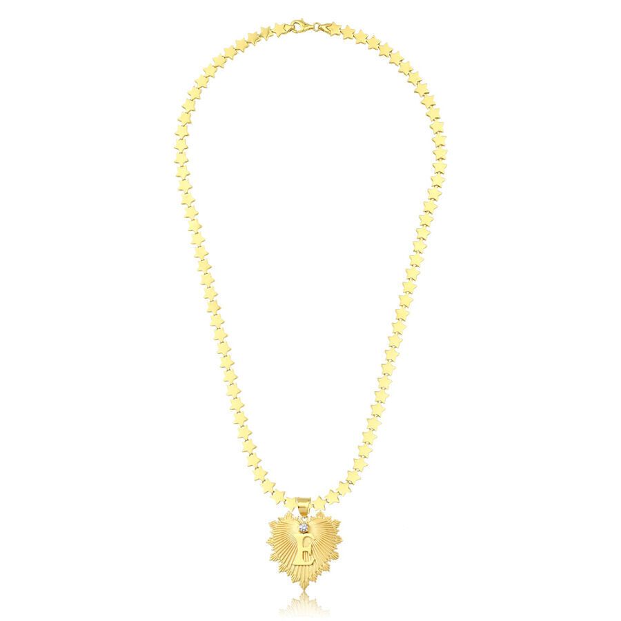 Altın Yıldız Kalp Harfli Kolye - Baroni Diamond