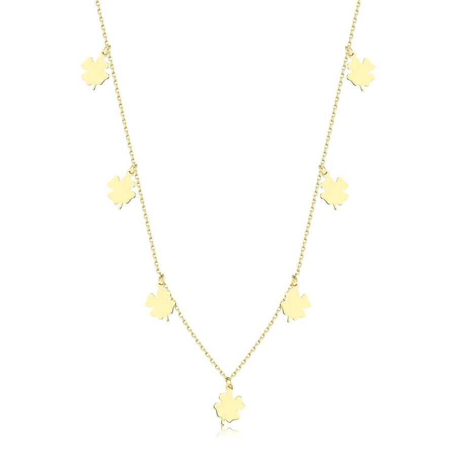 Altın Yonca Trend Kolye - Baroni Diamond