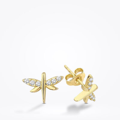 Altın Yusufçuk Minimal Küpe - 1