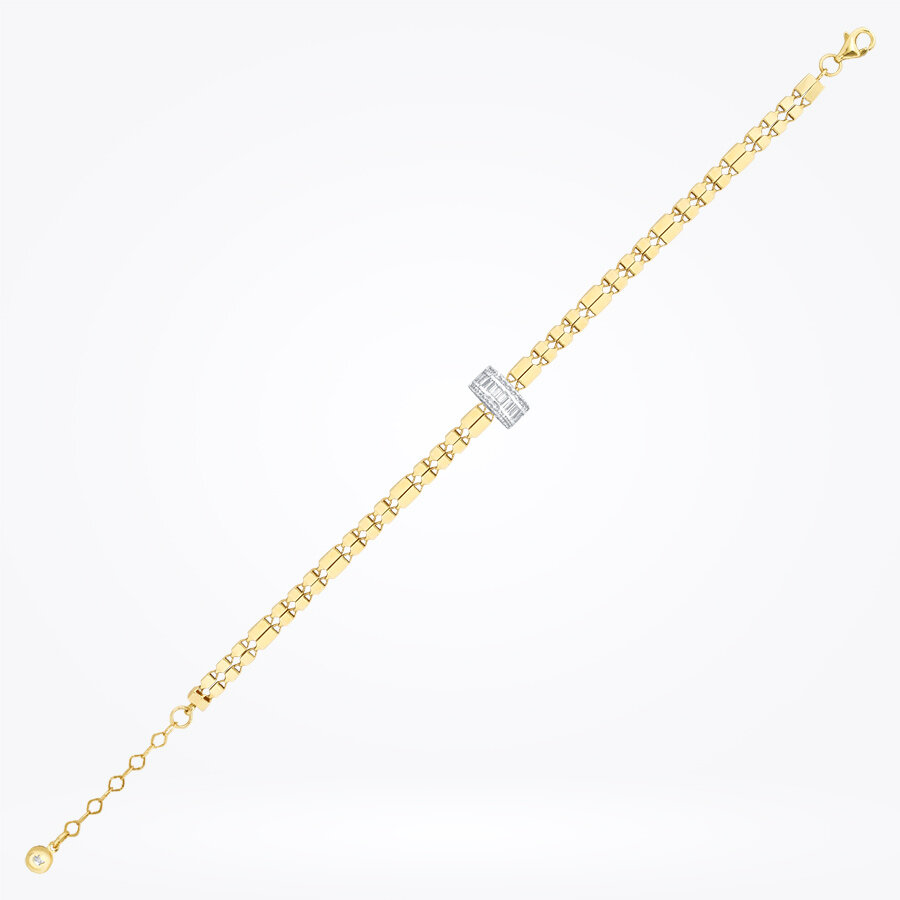 Altın Zincirli Baget Bileklik - Baroni Diamond