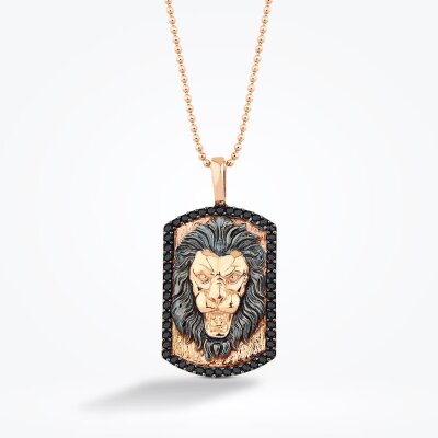 Baroni Fuego Altın Aslan Erkek Kolye - 1