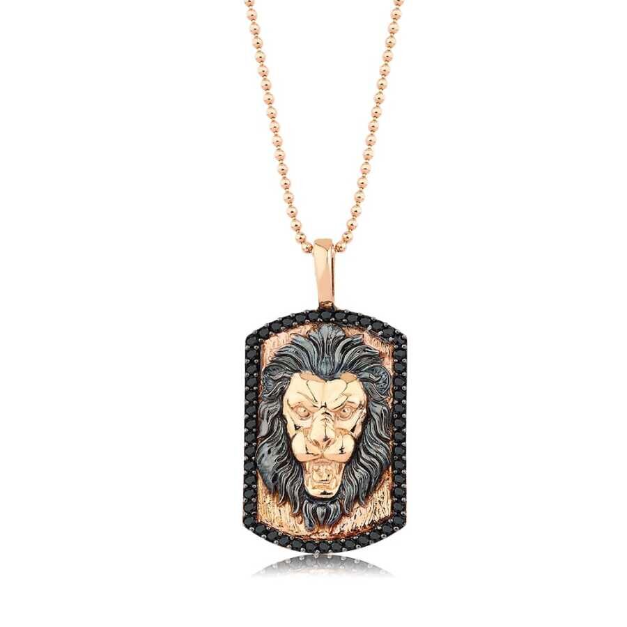 Baroni Fuego Altın Aslan Erkek Kolye - Baroni Diamond