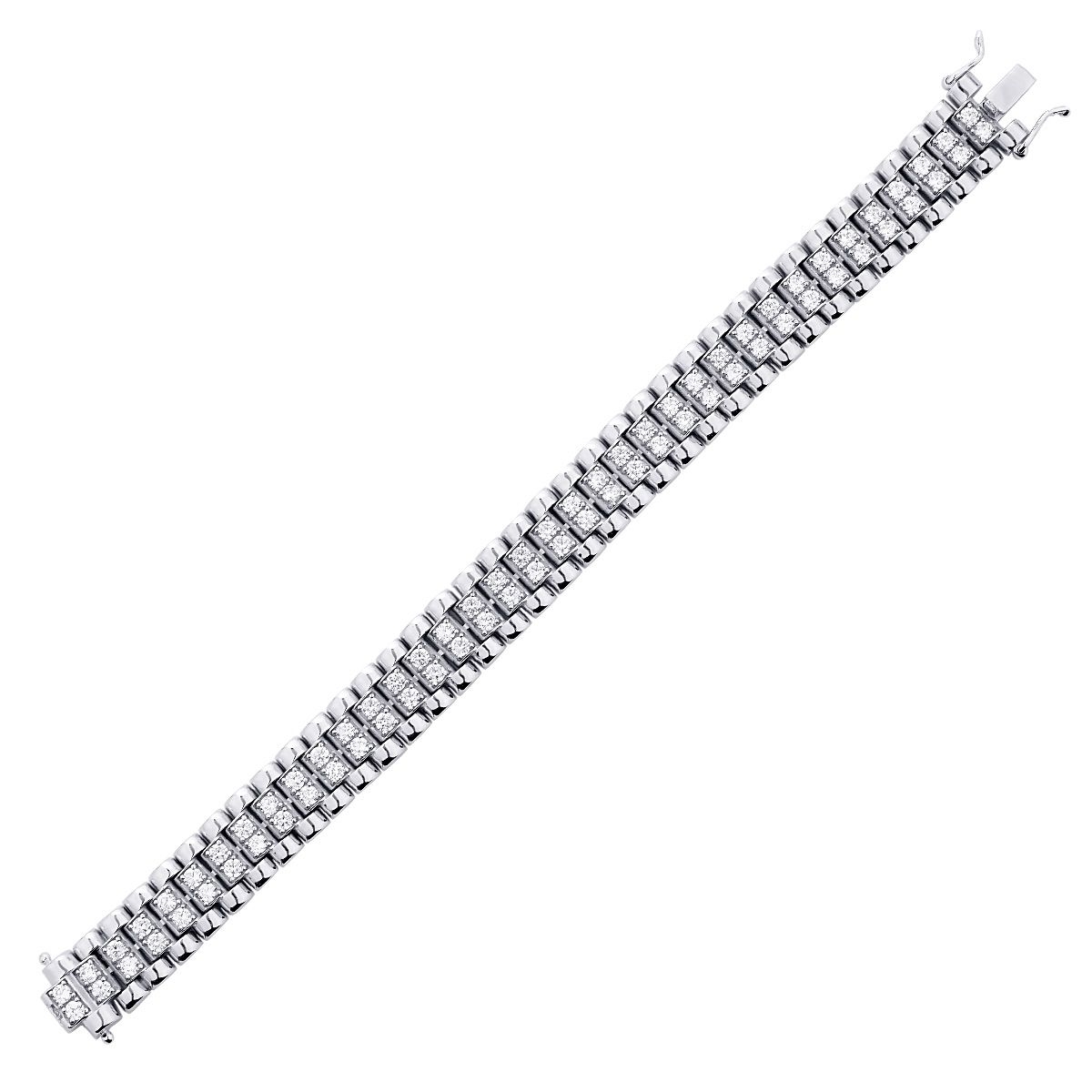 Gümüş Erkek Beyaz Bileklik - Baroni Diamond