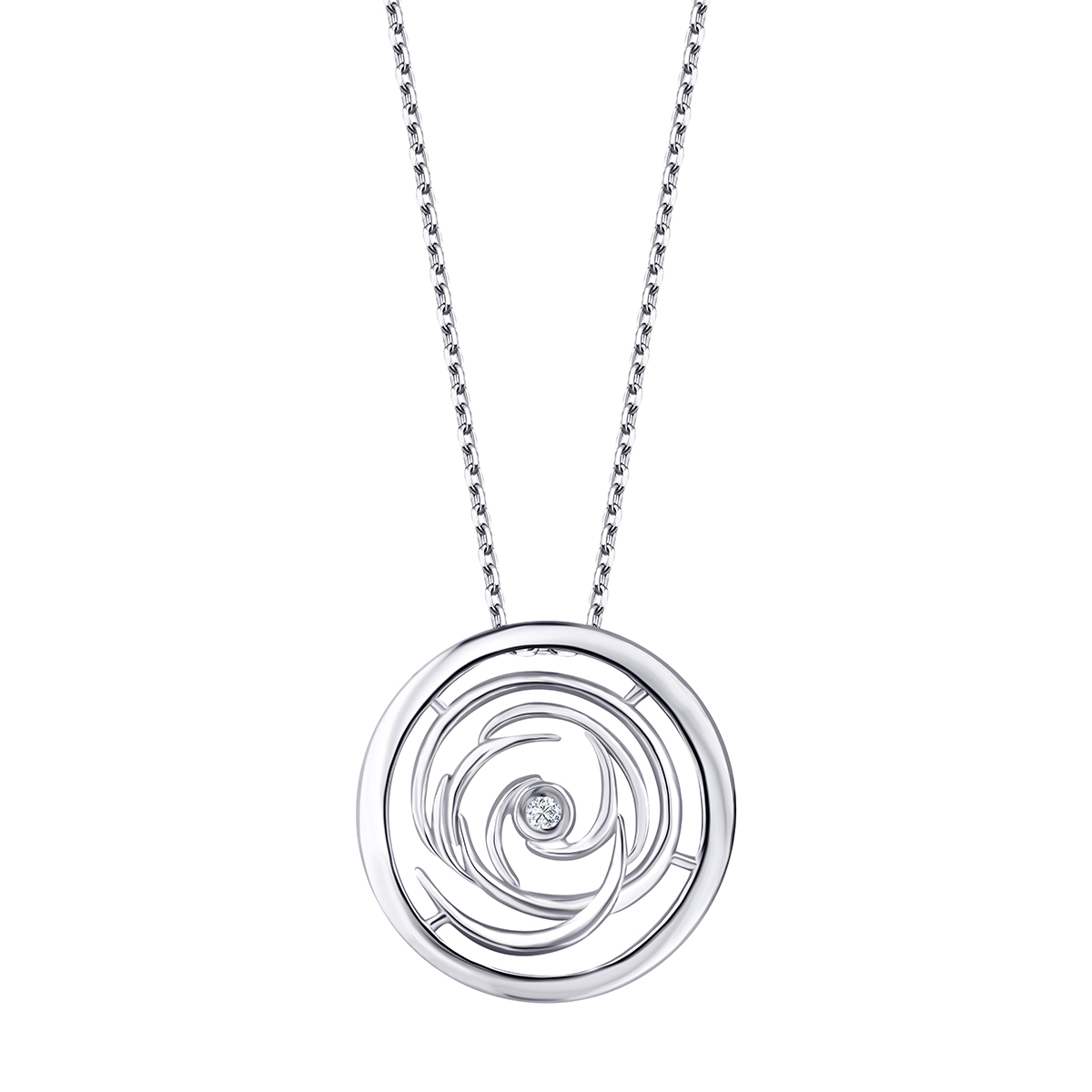 Pırlantalı Gümüş Işık Çemberi Kolye - Baroni Diamond